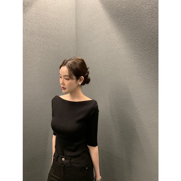 ブラック | 半袖ニットトップス | Ulysses