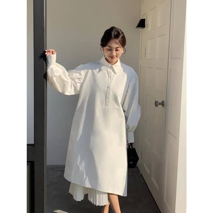 襟付きシングルブレスト長袖ワンピース | Ulysses | 詳細画像1 