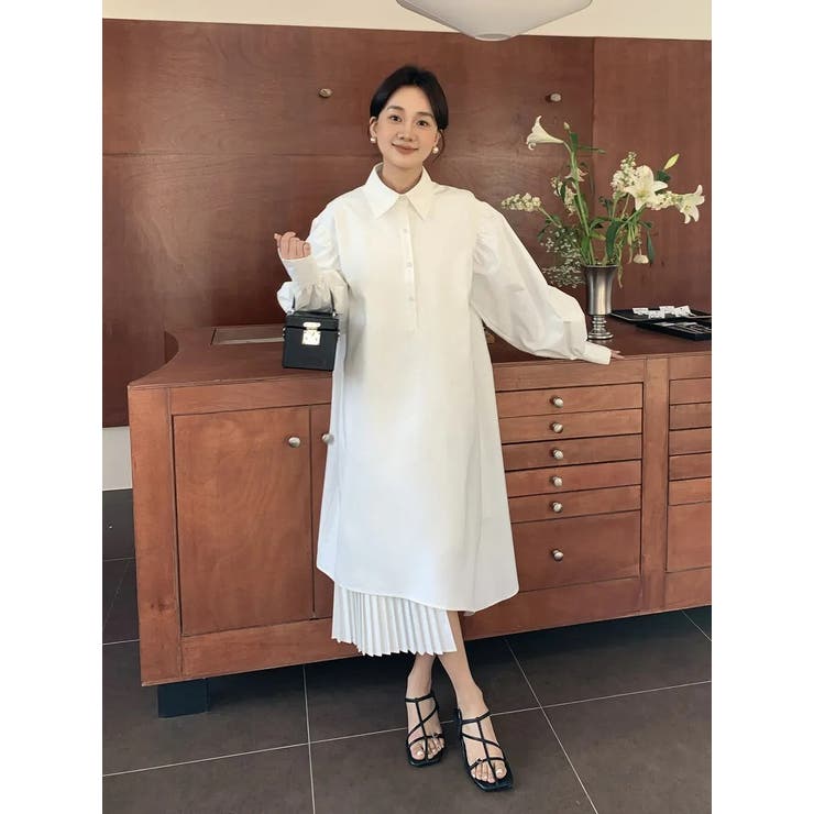 襟付きシングルブレスト長袖ワンピース | Ulysses | 詳細画像8 