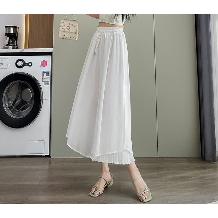 ホワイト | ゴム付きドローストリングチュールワイドレッグ | Ulysses