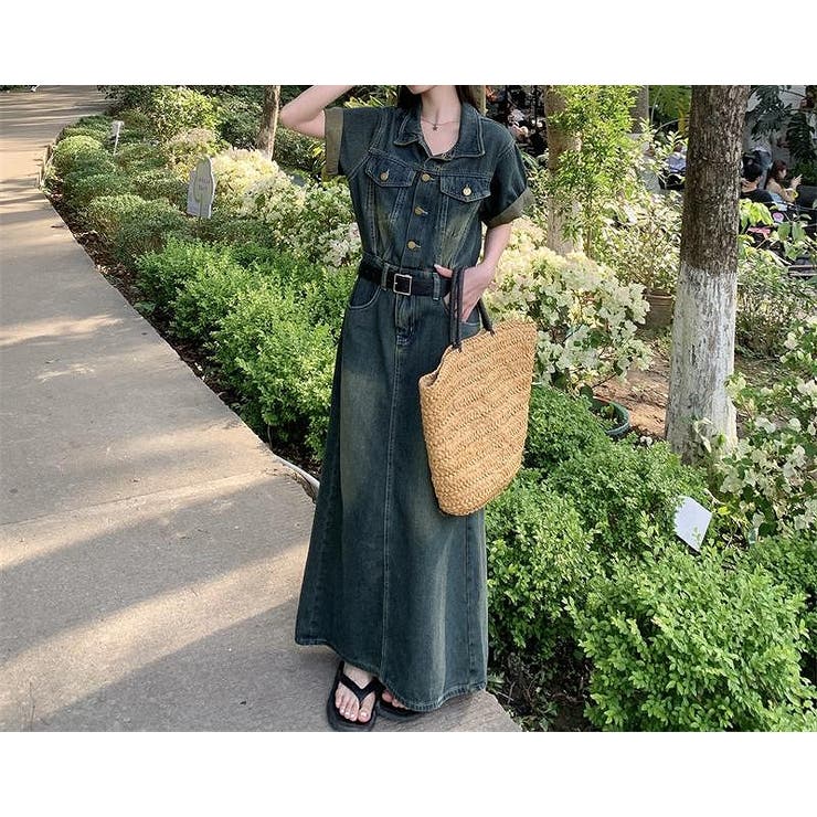 半袖ロング襟付きデニムワンピース | Ulysses | 詳細画像3 