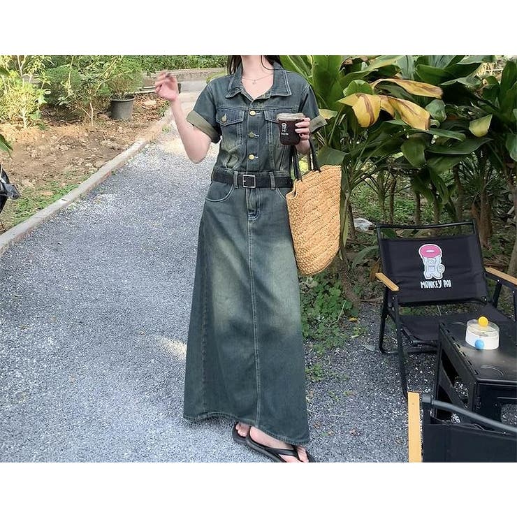 半袖ロング襟付きデニムワンピース | Ulysses | 詳細画像4 