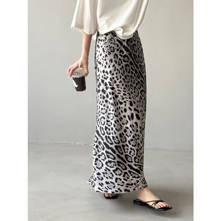 ヒョウ柄スリットゴム付きスカート | Ulysses | 詳細画像1 