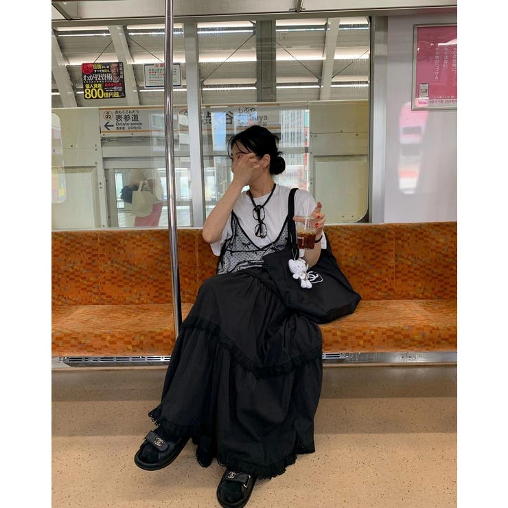 ハイウエストレース付きゴム付き切り替えスカート | Ulysses | 詳細画像1 