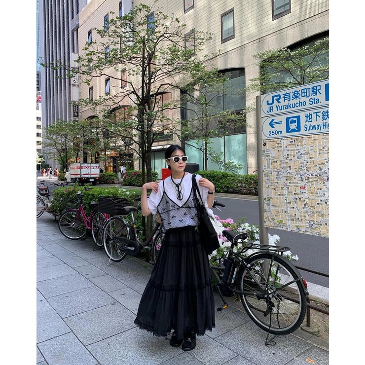 ハイウエストレース付きゴム付き切り替えスカート | Ulysses | 詳細画像2 