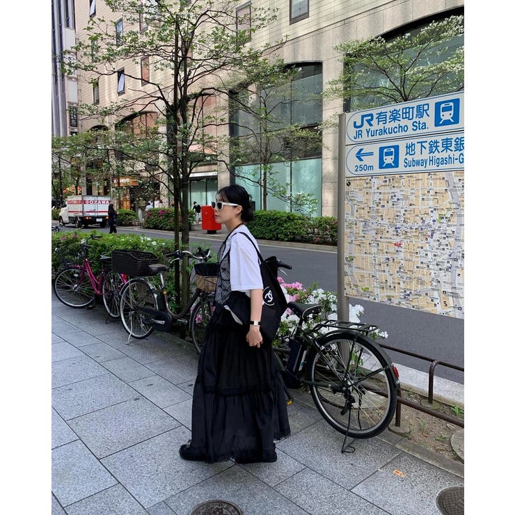 ハイウエストレース付きゴム付き切り替えスカート | Ulysses | 詳細画像3 