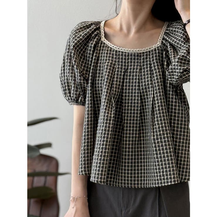 スクエアネックラインパフスリーブトップス | Ulysses | 詳細画像2 