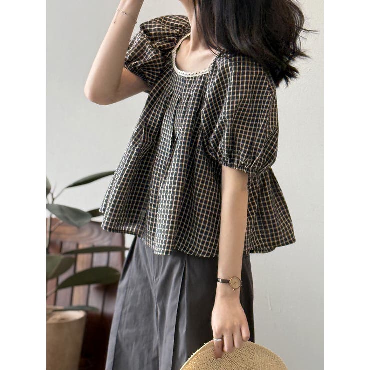 スクエアネックラインパフスリーブトップス | Ulysses | 詳細画像3 