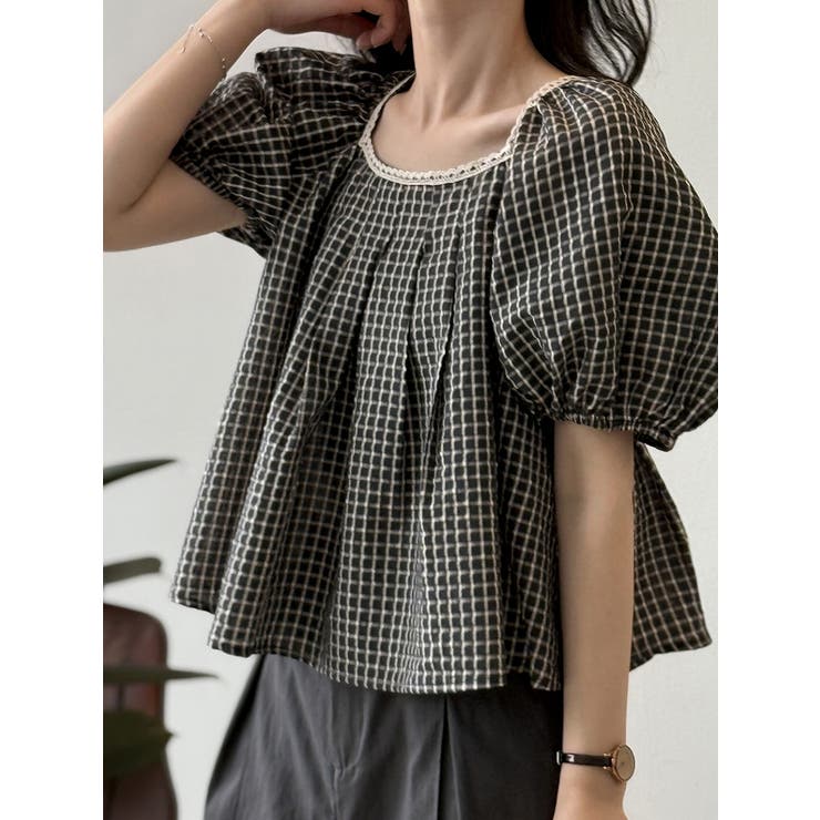 スクエアネックラインパフスリーブトップス | Ulysses | 詳細画像7 