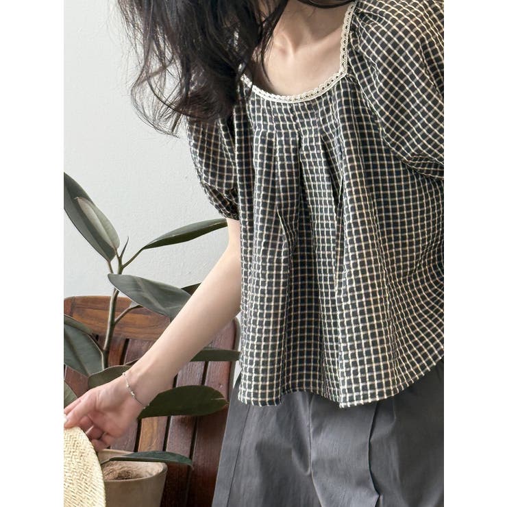 スクエアネックラインパフスリーブトップス | Ulysses | 詳細画像8 