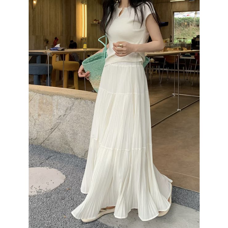 ベージュ | ゴム付き切り替えスカート | Ulysses