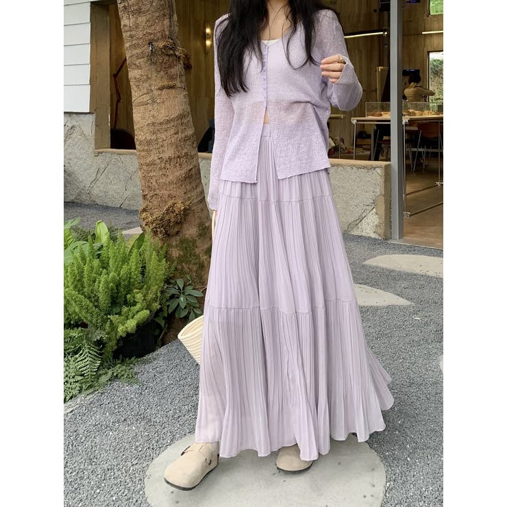 パープル | ゴム付き切り替えスカート | Ulysses