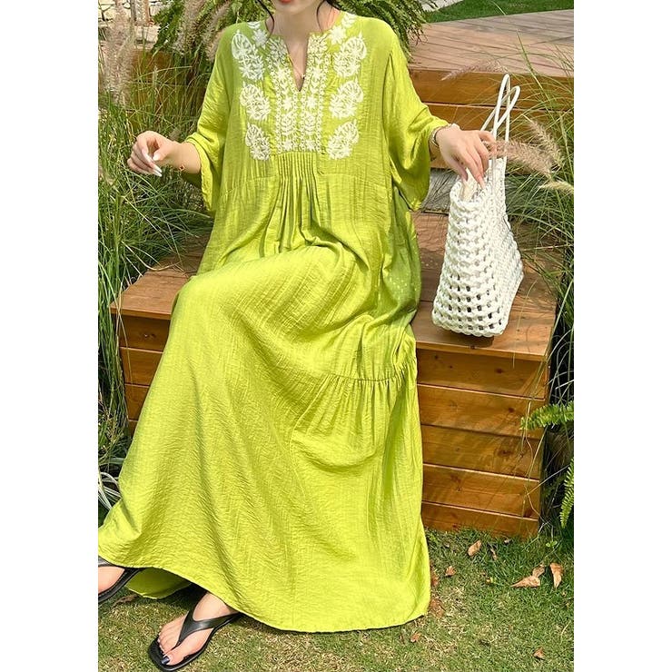 刺繍半袖ロングVネックワンピース | Ulysses | 詳細画像5 