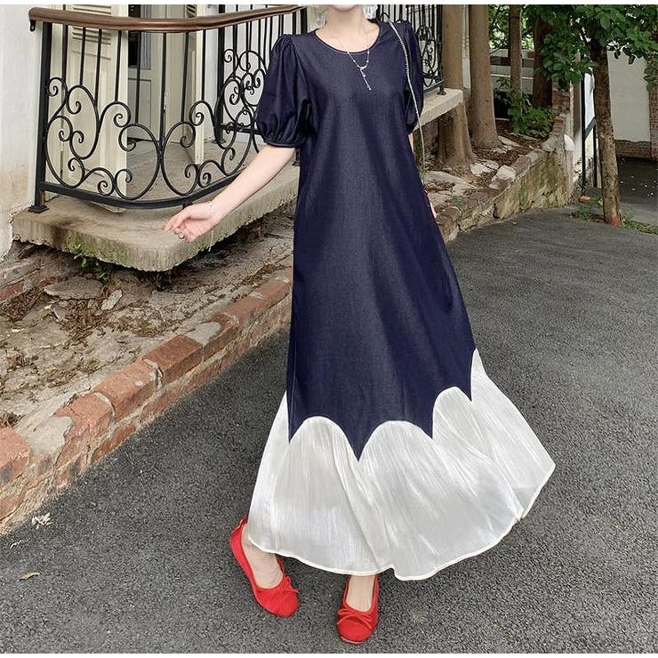 チュール切り替え半袖ロングワンピース | Ulysses | 詳細画像4 