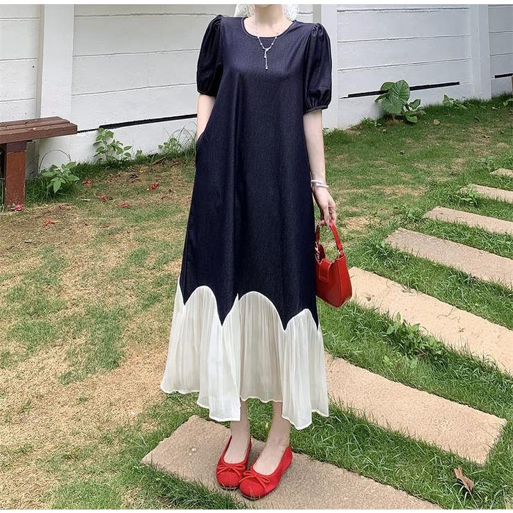 チュール切り替え半袖ロングワンピース | Ulysses | 詳細画像6 