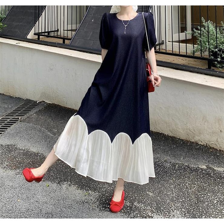 チュール切り替え半袖ロングワンピース | Ulysses | 詳細画像8 