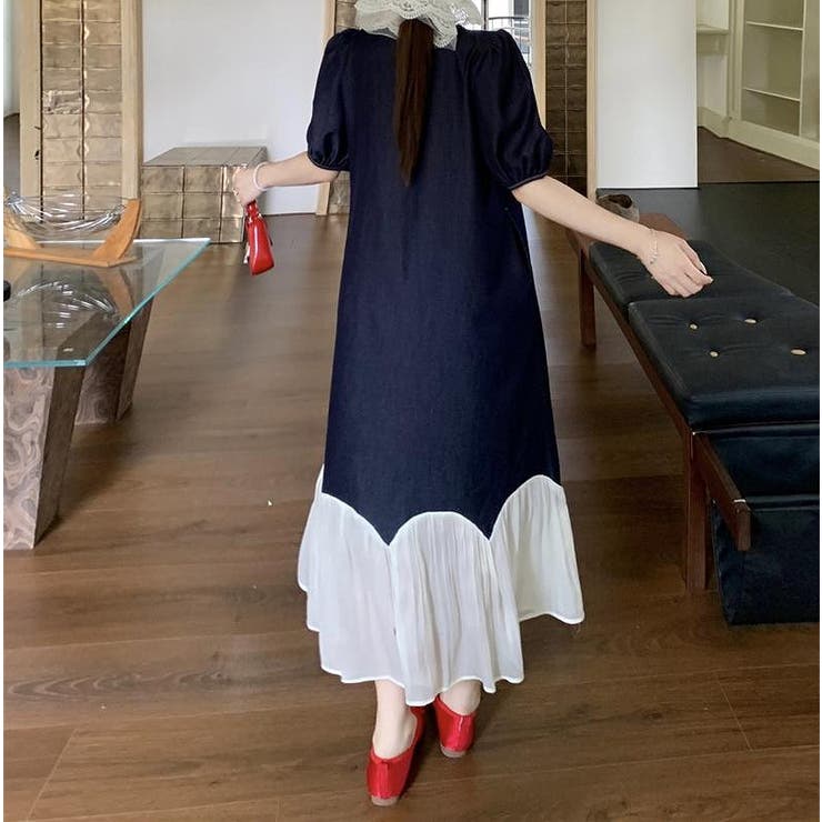 チュール切り替え半袖ロングワンピース | Ulysses | 詳細画像9 