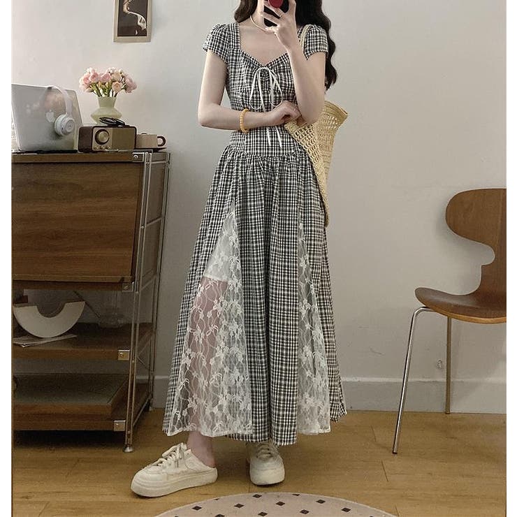 リボンレース切り替え半袖ワンピース | Ulysses | 詳細画像3 