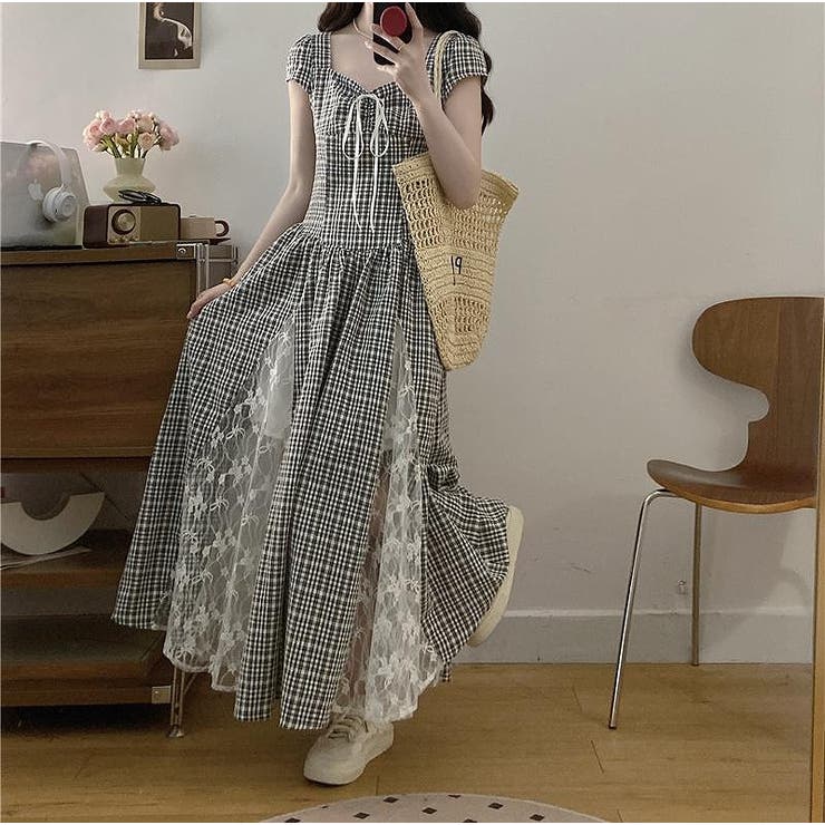 リボンレース切り替え半袖ワンピース | Ulysses | 詳細画像4 