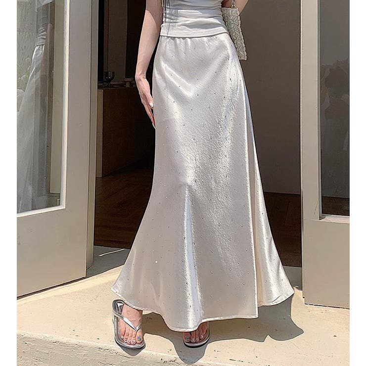 ベージュ | ゴム付きマーメイド フィッシュテールススカート | Ulysses