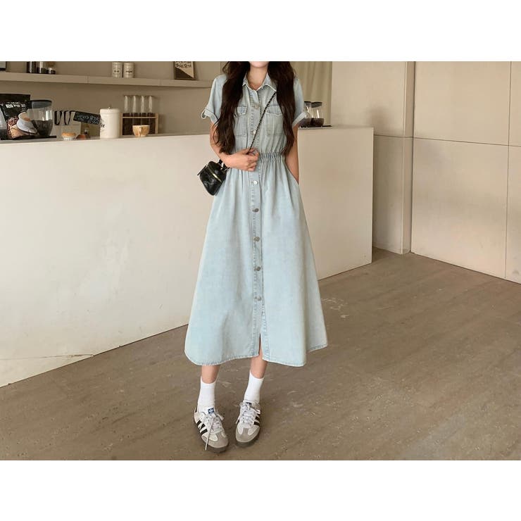 半袖襟付きシングルブレストデニムワンピース | Ulysses | 詳細画像2 