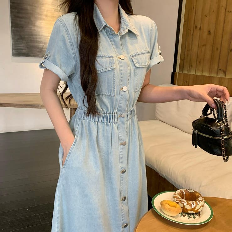 半袖襟付きシングルブレストデニムワンピース | Ulysses | 詳細画像5 