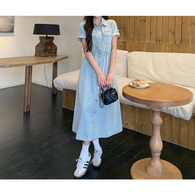 半袖襟付きシングルブレストデニムワンピース | Ulysses | 詳細画像6 