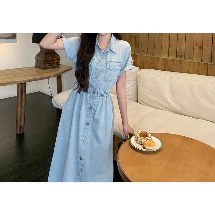 半袖襟付きシングルブレストデニムワンピース | Ulysses | 詳細画像7 