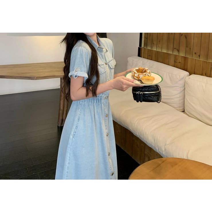 半袖襟付きシングルブレストデニムワンピース | Ulysses | 詳細画像8 