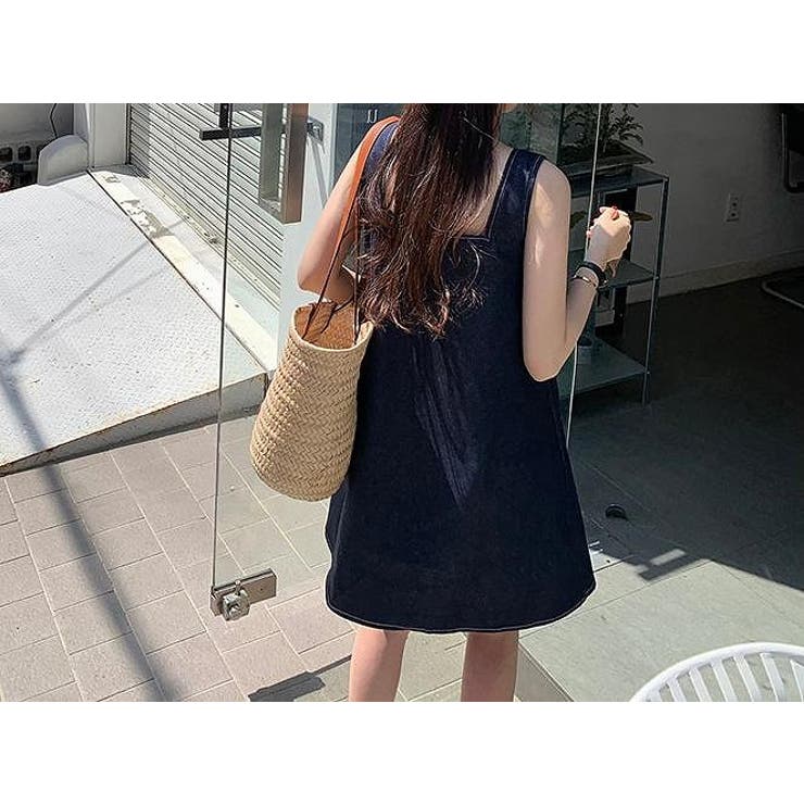 スクエアネックライン袖なしデニムショートワンピース | Ulysses | 詳細画像3 