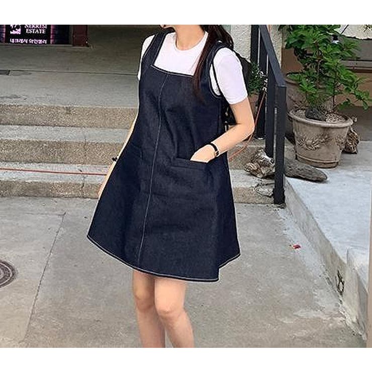 スクエアネックライン袖なしデニムショートワンピース | Ulysses | 詳細画像9 