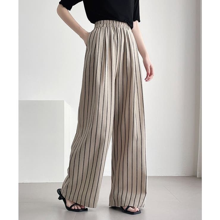 ベージュ | ゴム付きワイドパンツ | Ulysses