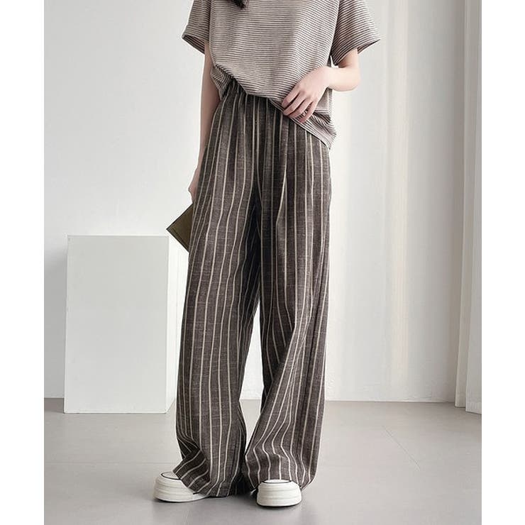 ブラウン | ゴム付きワイドパンツ | Ulysses