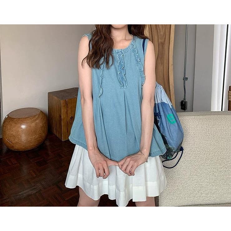 フリル袖なしデニムトップス | Ulysses | 詳細画像2 