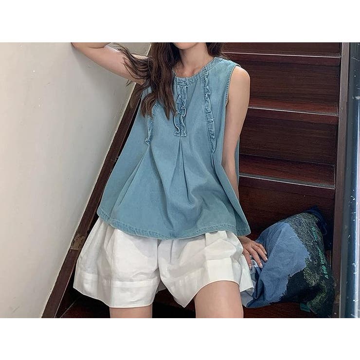 フリル袖なしデニムトップス | Ulysses | 詳細画像3 