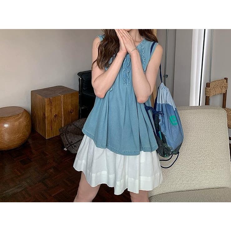 フリル袖なしデニムトップス | Ulysses | 詳細画像4 