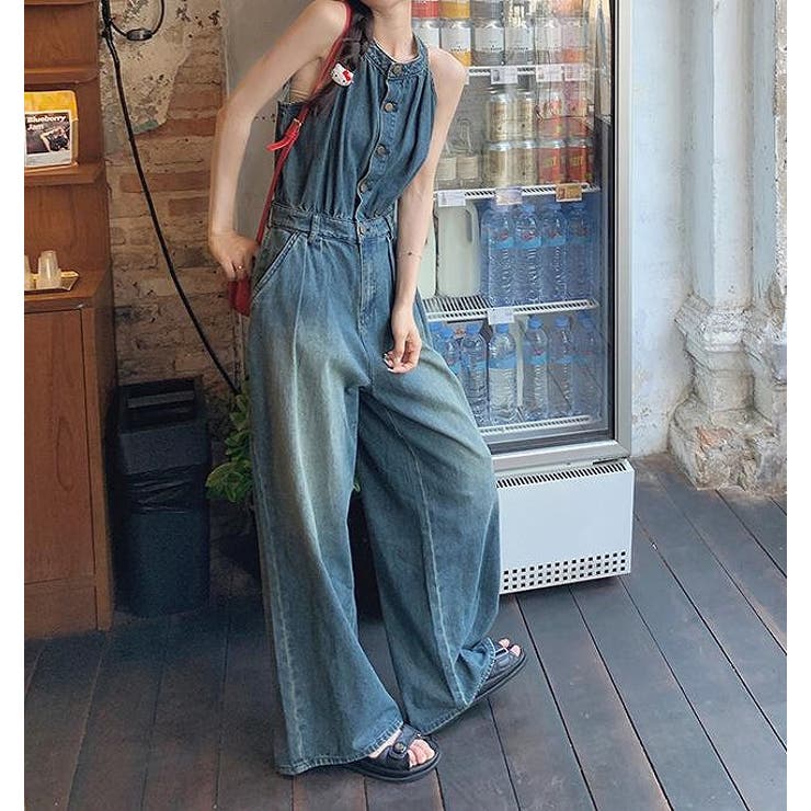 ポケット付き袖なしデニムサロペット | Ulysses | 詳細画像2 