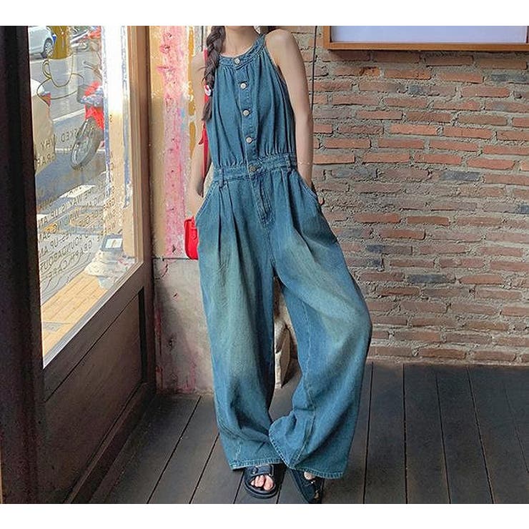 ポケット付き袖なしデニムサロペット | Ulysses | 詳細画像3 