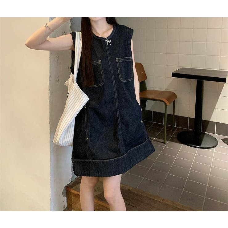 ポケット付き袖なしデニムワンピース | Ulysses | 詳細画像4 