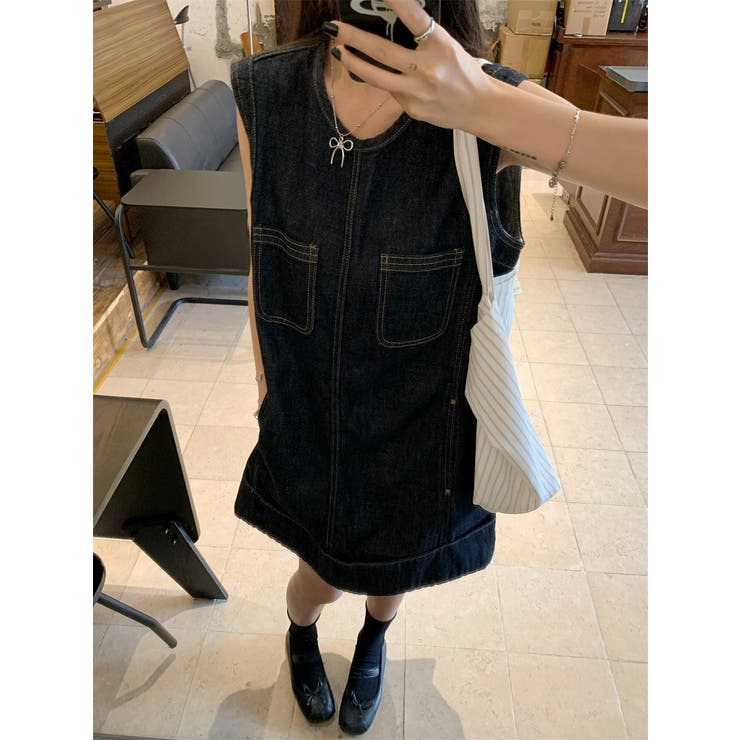 ポケット付き袖なしデニムワンピース | Ulysses | 詳細画像6 