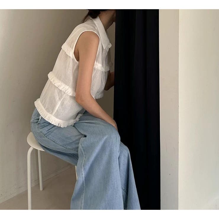 シングルブレスト袖なしシャツトップス | Ulysses | 詳細画像2 