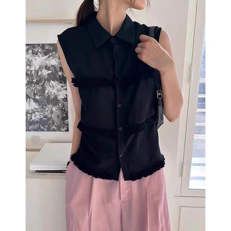 シングルブレスト袖なしシャツトップス | Ulysses | 詳細画像5 