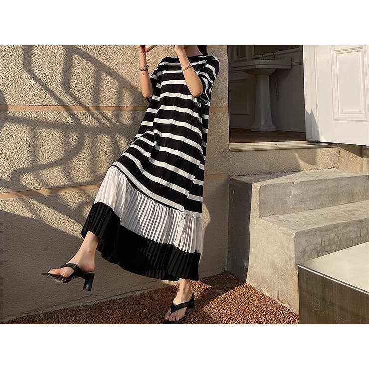 切り替えプリーツ半袖ロングワンピース | Ulysses | 詳細画像2 