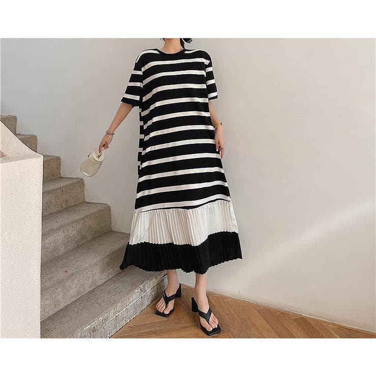 切り替えプリーツ半袖ロングワンピース | Ulysses | 詳細画像3 