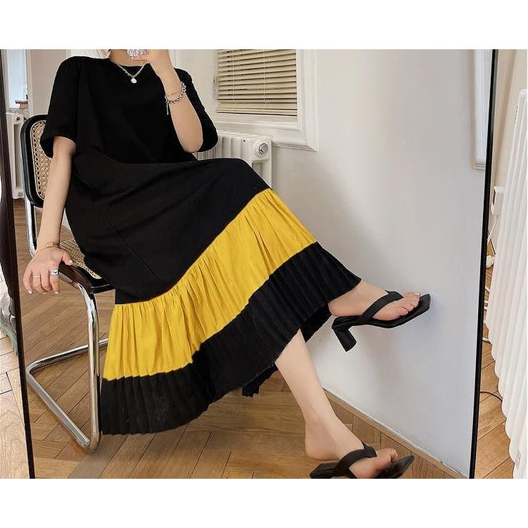 切り替えプリーツ半袖ロングワンピース | Ulysses | 詳細画像6 