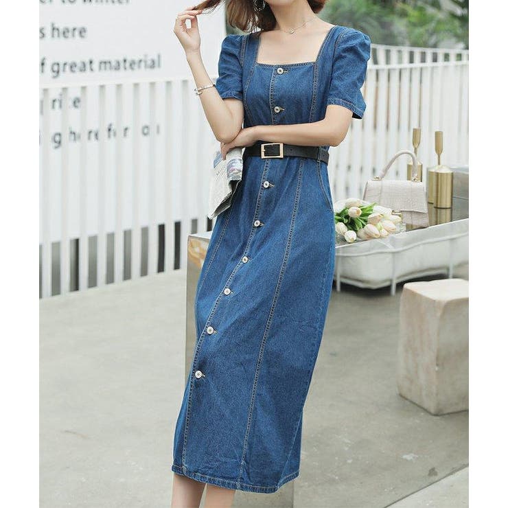 ベルト付き半袖デニムワンピース | Ulysses | 詳細画像2 