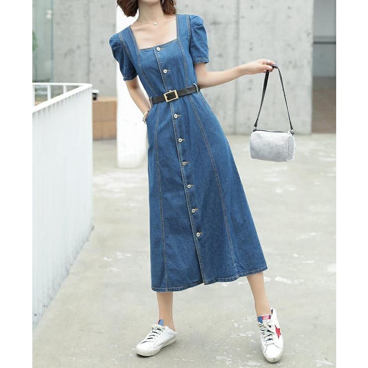 ベルト付き半袖デニムワンピース | Ulysses | 詳細画像3 