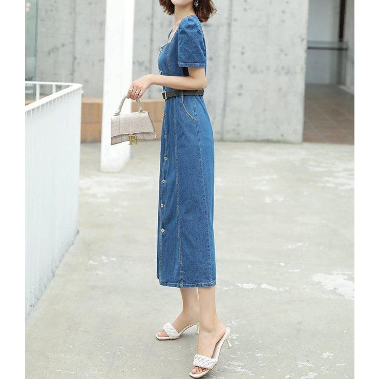 ベルト付き半袖デニムワンピース | Ulysses | 詳細画像4 