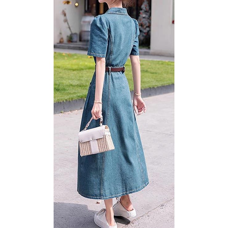 ベルト付き半袖デニムワンピース | Ulysses | 詳細画像3 