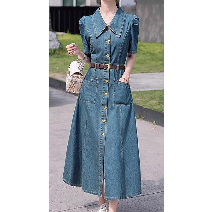 ベルト付き半袖デニムワンピース | Ulysses | 詳細画像4 